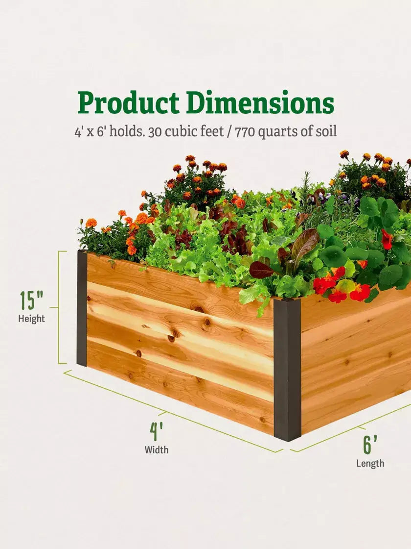 Deep Root Cedar Raised Beds, 4’ Wide (14” D) Deep Root Cedar Raised Beds, 4’ Wide (14” D)