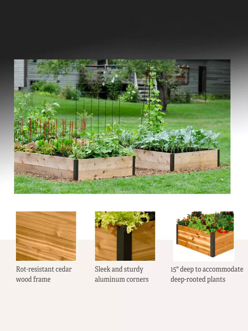 Deep Root Cedar Raised Beds, 4’ Wide (14” D)