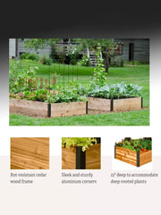 Deep Root Cedar Raised Beds, 4’ Wide (14” D)